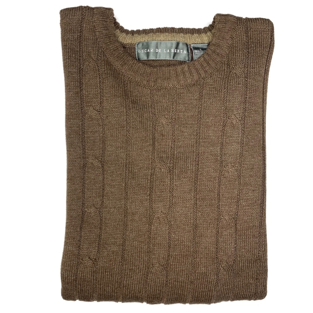 SOLD Oscar De La Renta Cable Knit Pullover Sweater - Picture 8 of 8
